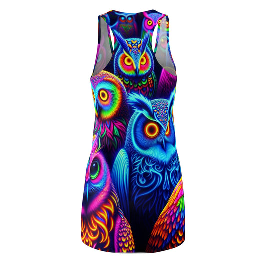Neon Owlulous. Neon Owls Racerback Dress
