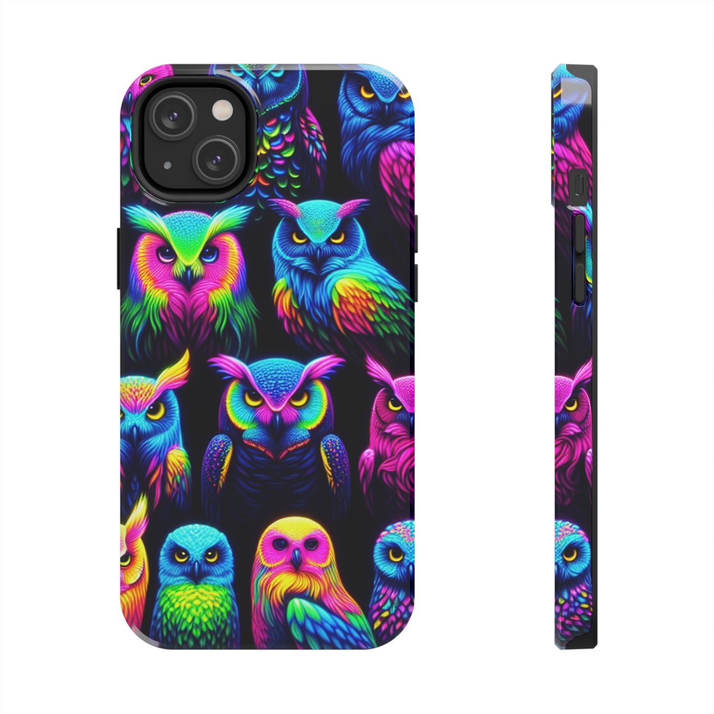 "Nocturnal Neon Glow" NEON Owls Tough Phone Case