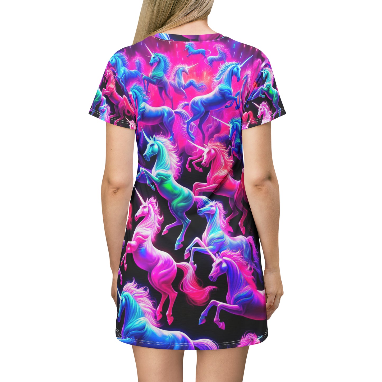 Neon Unicorn Spectacle. Neon Unicorns Womans T Shirt Dress