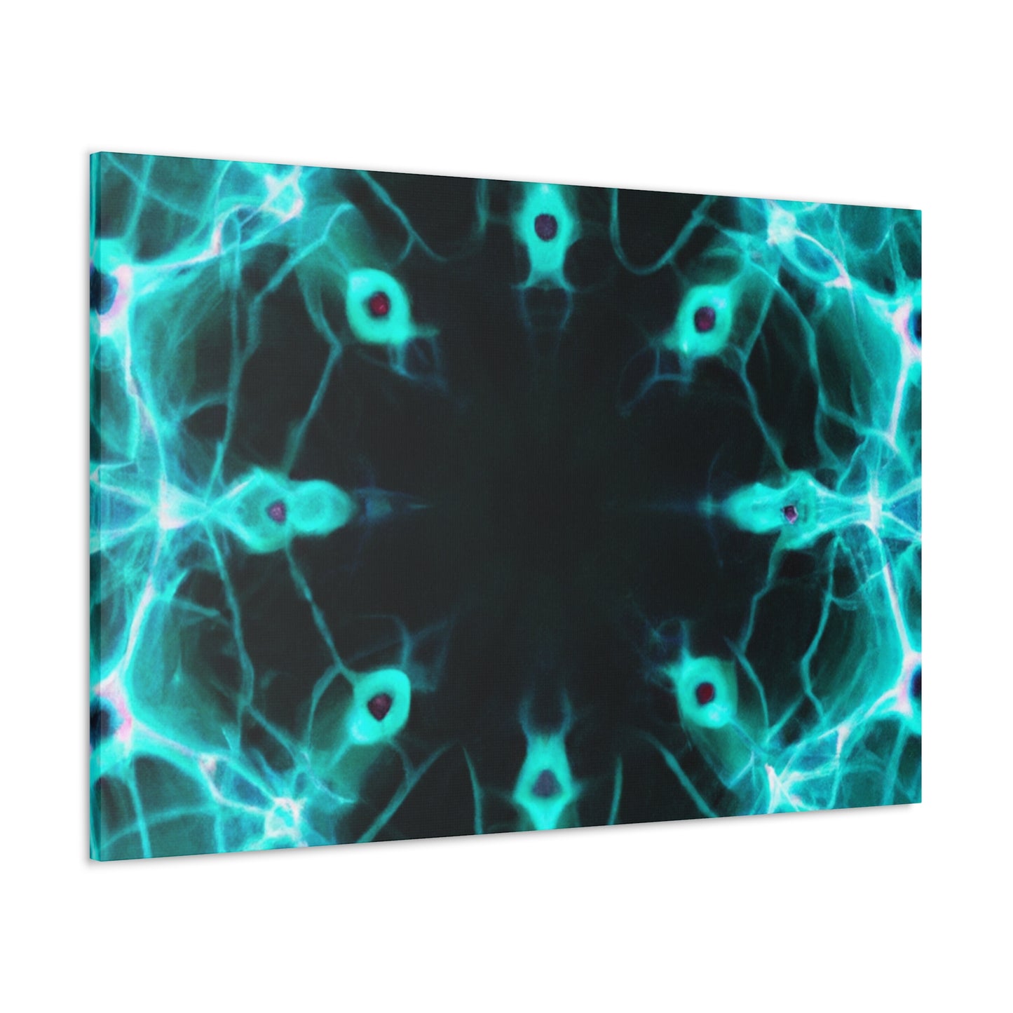 Vortexed Neon Nebula Splatter. Trippy Infinity Patterns Art Canvas
