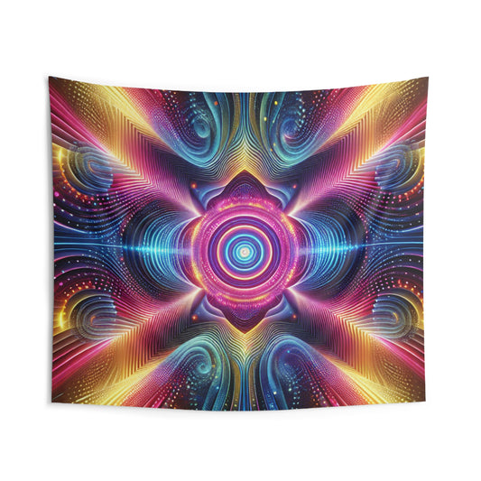 "Psychedelic Oneness". Infinity Patterns Art Tapestry