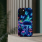 Neon Glitterbug Heaven. Neon Butterflies and Mushrooms Premium Art Magsafe Magnet Tough IPhone 13 14 15 Pro Plus Max and Mini in Matte and Glossy Phone cases