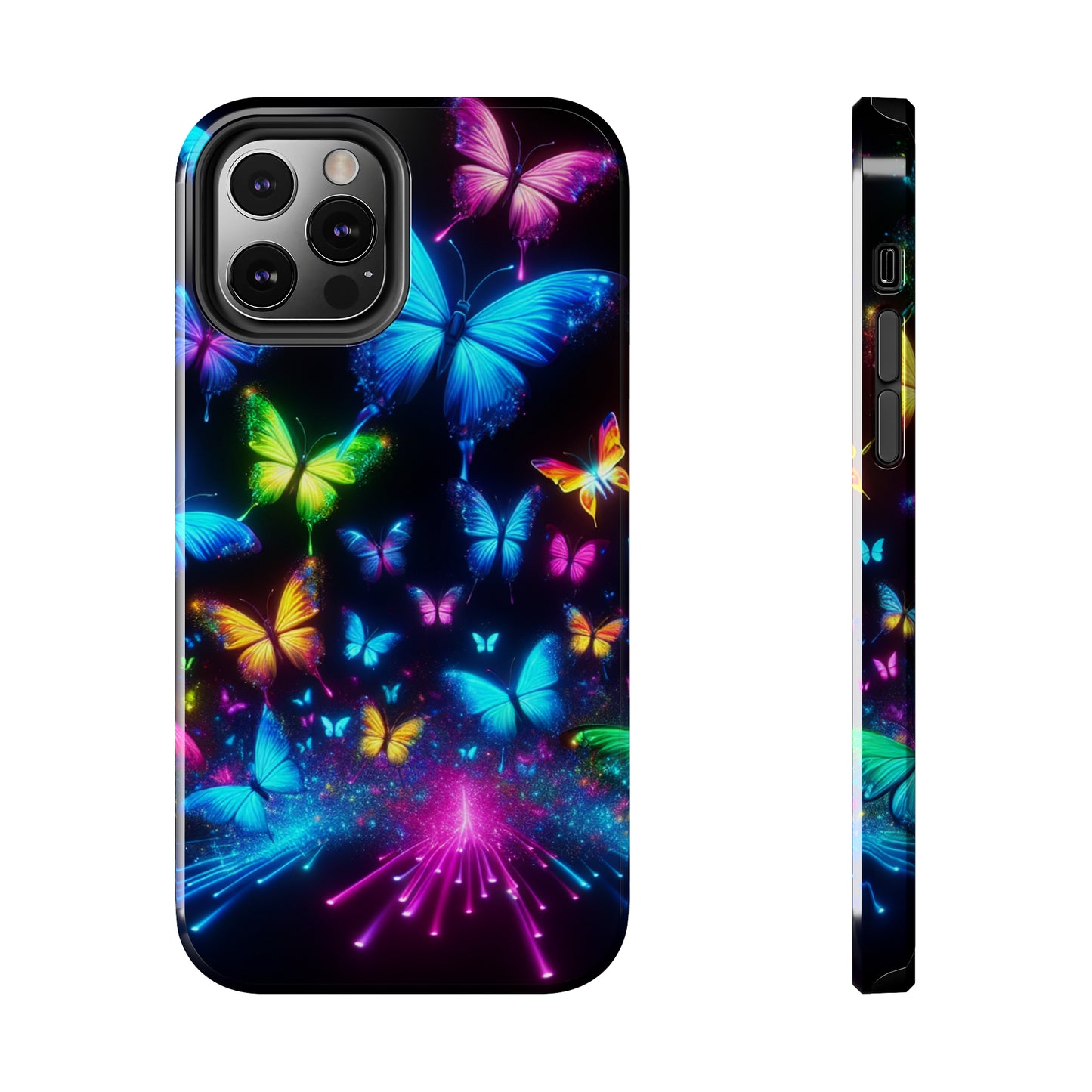"Electric Flutterby Glow" NEON Butterflies Tough Phone Case