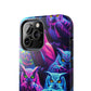 "Vivid Neon Nocturnal Symphony" NEON Owls Tough Phone Case