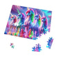 "Neon Herd" - Neon Unicorns Puzzle 30, 110, 252, and 1000 Pieces