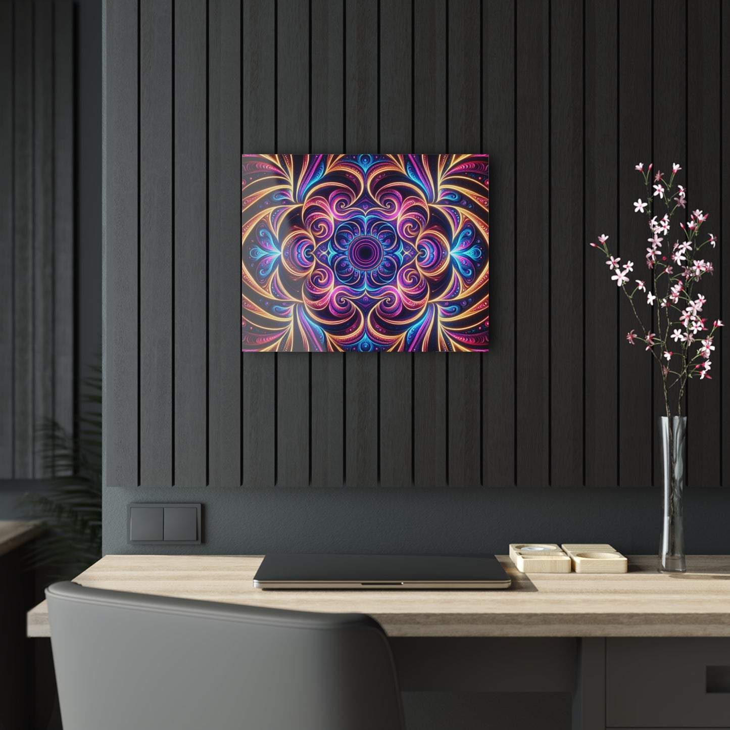 Cosmic Caressassement Trippy infity Pattern 1/4" Glossy Acrylic Art