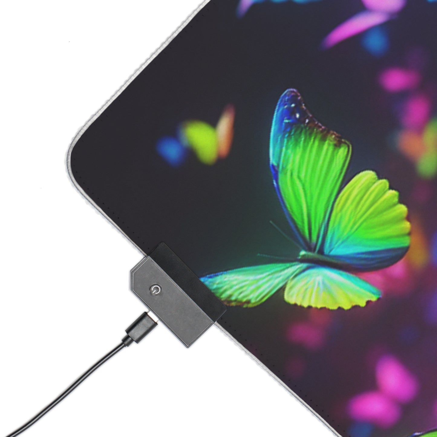 "Neon Rainbow Wonders" NEON Butterflies LED Mousepad