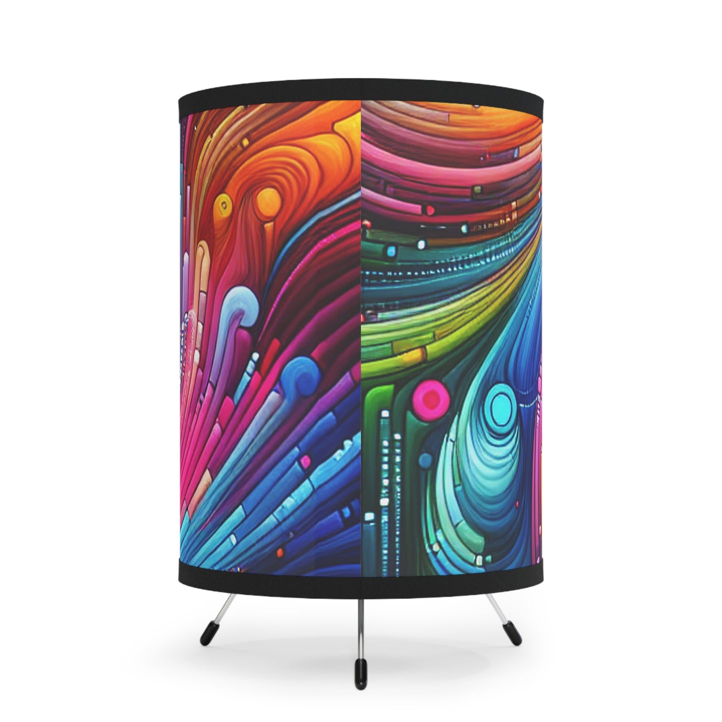 Leonardo Rinascimento - Trippy Infity Patterns Art Tripod Lamp