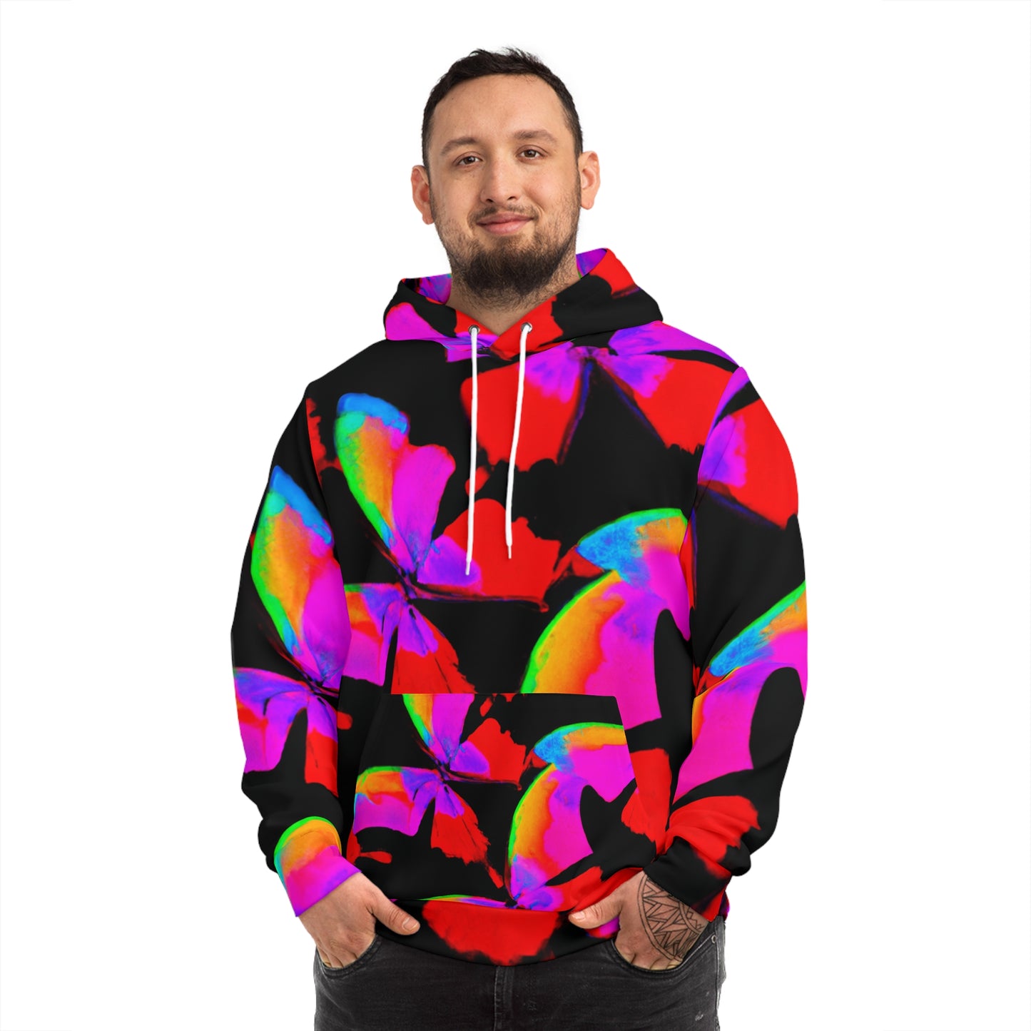 "Neon Butterflies in Flight" - Butterflies AOP Hoodie