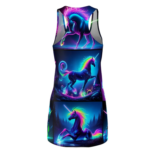 "Neon Unicorn Congregation" Neon Unicorns Racerback Dress