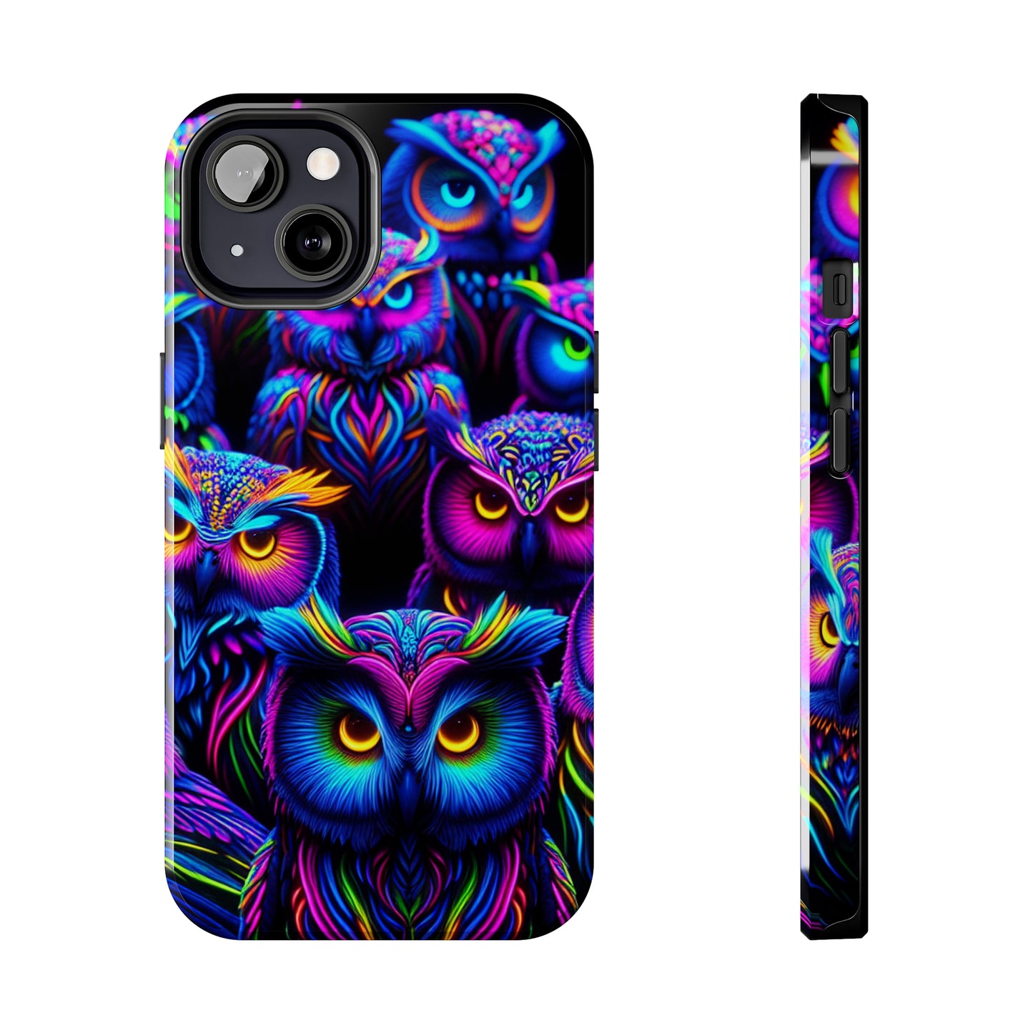 Neon Owl Congregation. NEON Owls Tough Phone Case