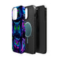 "Neon Nocturne" Neon Owls Premium Art Magsafe Magnet Tough IPhone 13 14 15 Pro Plus Max and Mini in Matte and Glossy Phone cases
