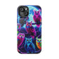 "Neon Splash of Owls" Neon Owls Premium Art Magsafe Magnet Tough IPhone 13 14 15 Pro Plus Max and Mini in Matte and Glossy Phone cases
