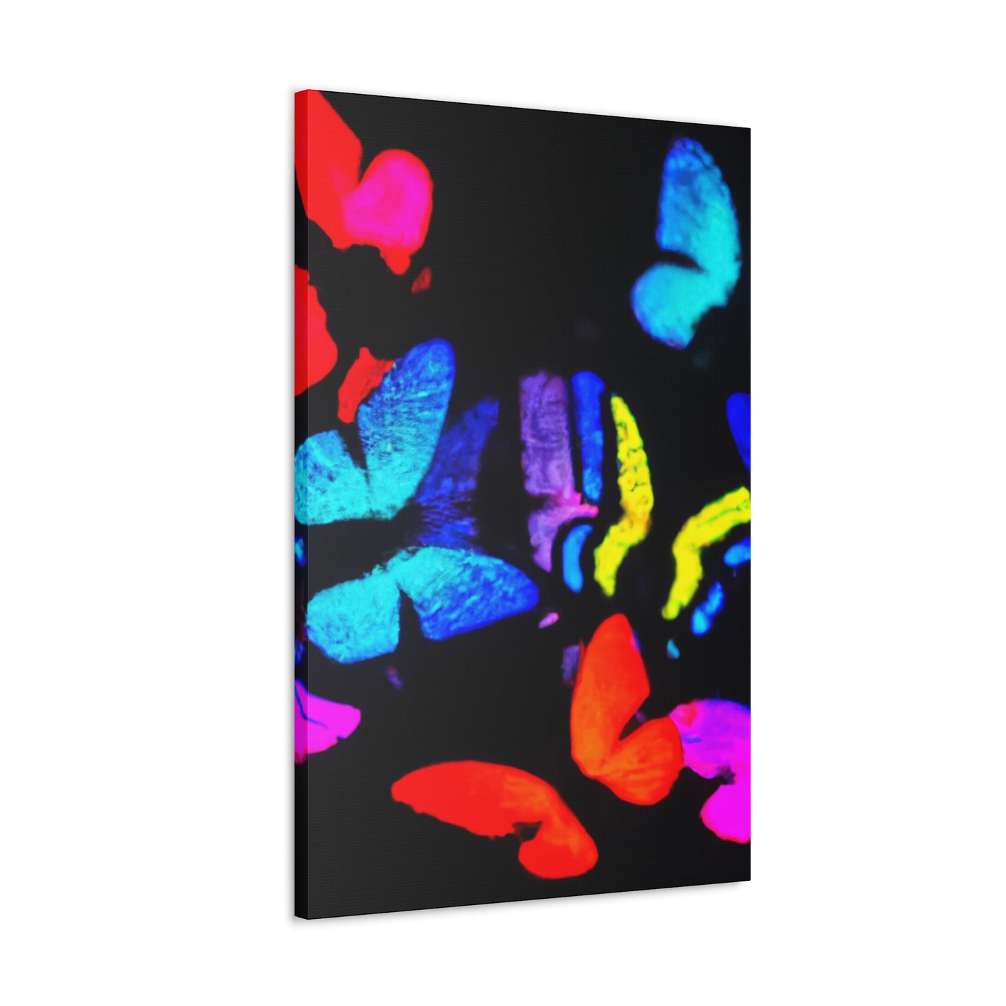 "Fantasia of Flutterbyes" Neon Butterflies  Art Canvas