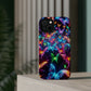 "Neon Flutterburst" Neon Butterflies Premium Art Magsafe Magnet Tough IPhone 13 14 15 Pro Plus Max and Mini in Matte and Glossy Phone cases