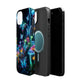 "Neon Dreamscape" Neon Butterflies and Mushrooms Premium Art Magsafe Magnet Tough IPhone 13 14 15 Pro Plus Max and Mini in Matte and Glossy Phone cases