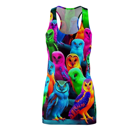 Neon Nocturnal Choir Neon Owls Racerback Dress