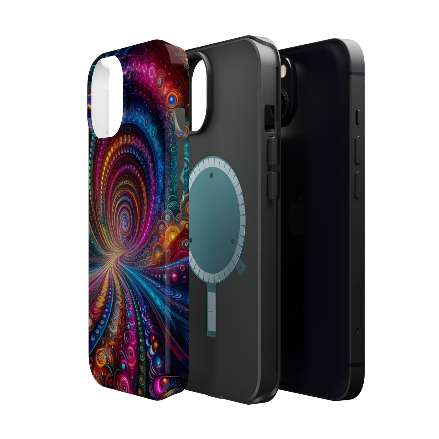 Neon Eternal Infinity Oasis. Neon Trippy Infinity Patterns Premium Art Magsafe Magnet Tough IPhone 13 14 15 Pro Plus Max and Mini in Matte and Glossy Phone cases