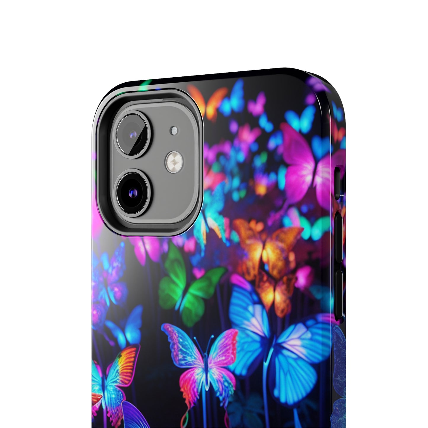 "Neon Flutterby Lights" NEON Butterflies Tough Phone Case