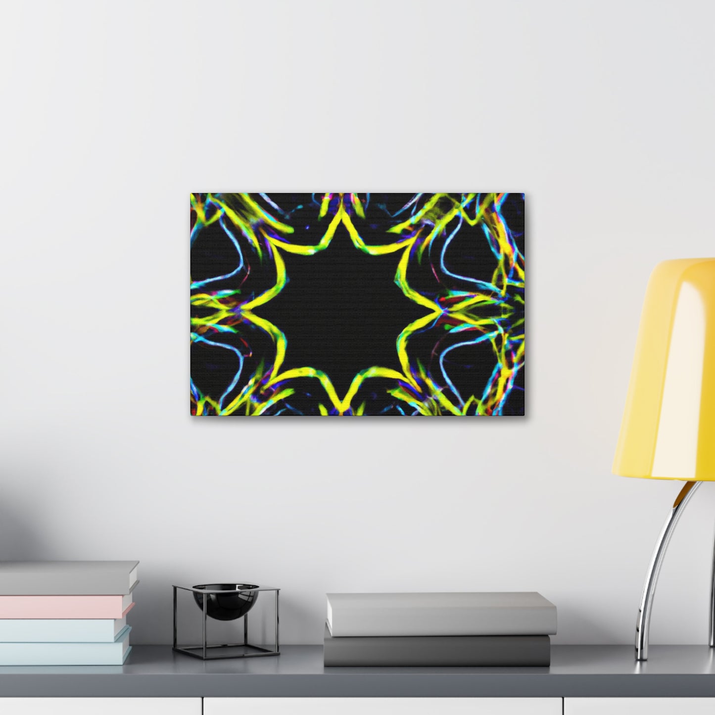 Vivid Neon Dreams of Infinity. Trippy Infinity Patterns Art Canvas