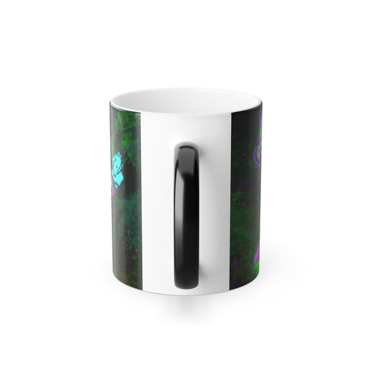 Magical Neon Monarchy. Mushrooms & Butterflies 11oz Color Morphing Mug