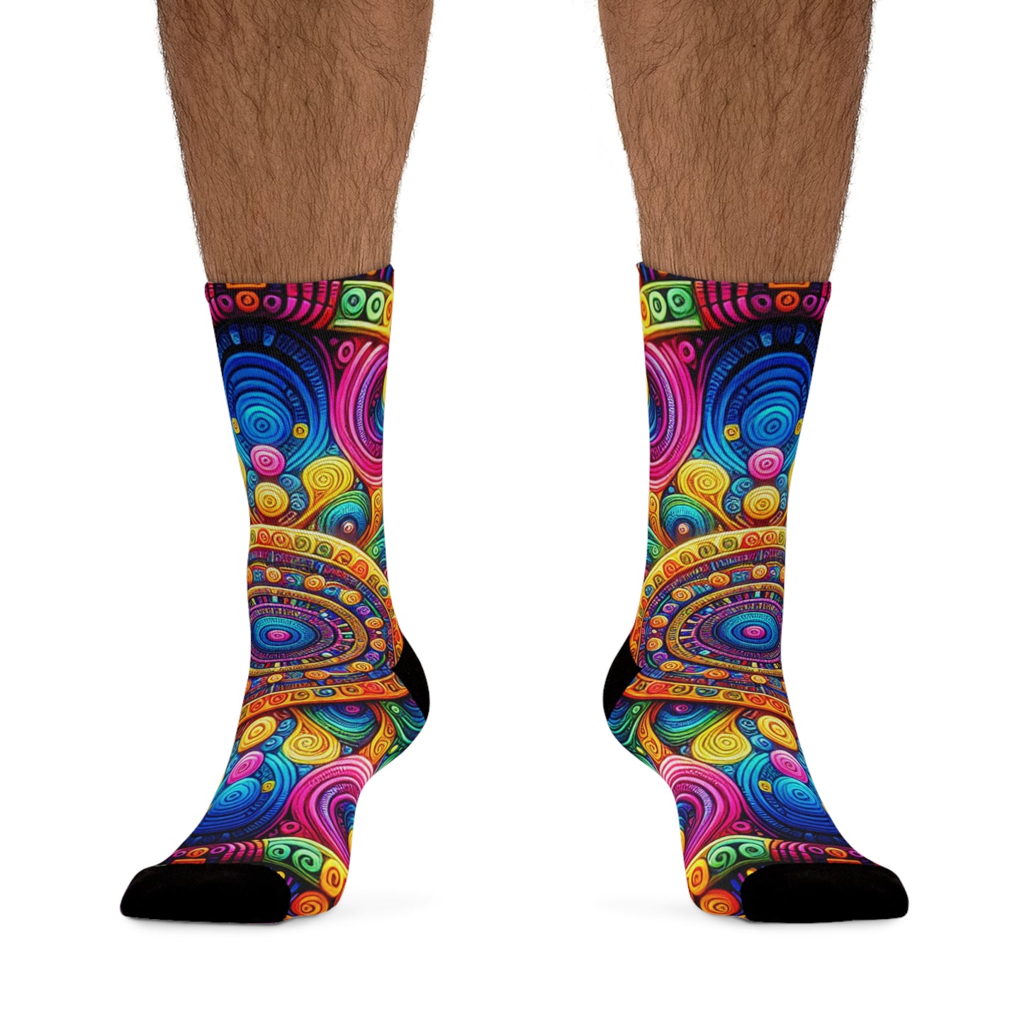 TDB Neon Infinity Extravaganza. Trippy Recycled Poly Socks