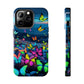 "Neon Flight Spectacle" NEON Butterflies Tough Phone Case Iphone 6 7 8 9 10 11 12 13 14 SE X XR XS Pro Max Mini Plus