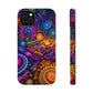 Vivid Voyage of Infinity Neon Splendor. Neon Trippy Infinity Patterns Premium Art Magsafe Magnet Tough IPhone 13 14 15 Pro Plus Max and Mini in Matte and Glossy Phone cases