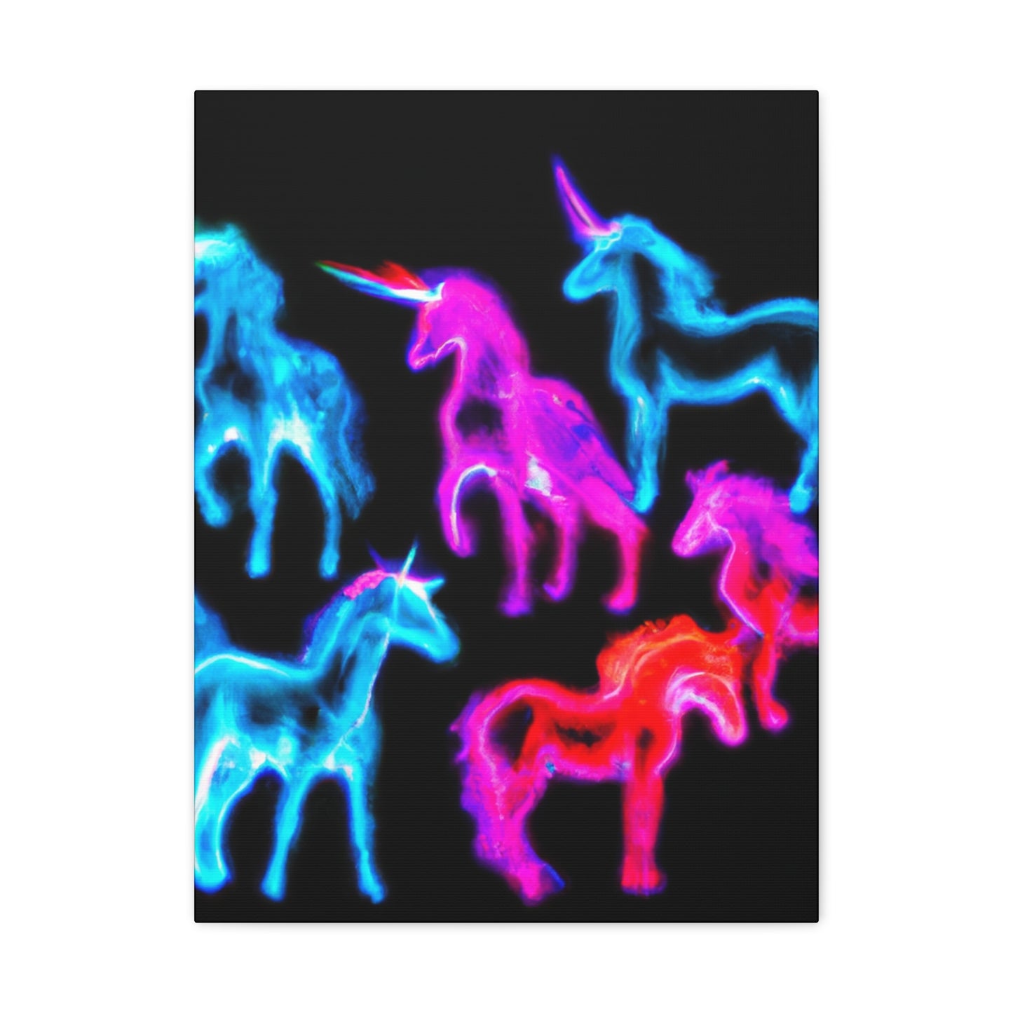 Neon Unicorn Fantasia NEON Unicorns Art Canvas