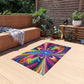 Cosmic Rainbow Infinity Spirograph. Infinity Patterns Outdoor Rug