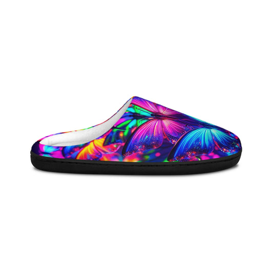 Neon Flutter. - Neon Butterflies Woman's Indoor Slippers