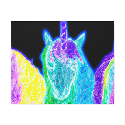 Unicornopia Electrica NEON Unicorns Art Canvas