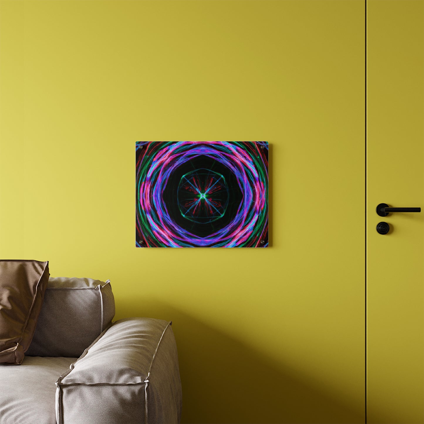 Vivid Vertigo Vortex Trippy Infinity Patterns Acrylic Art Panel