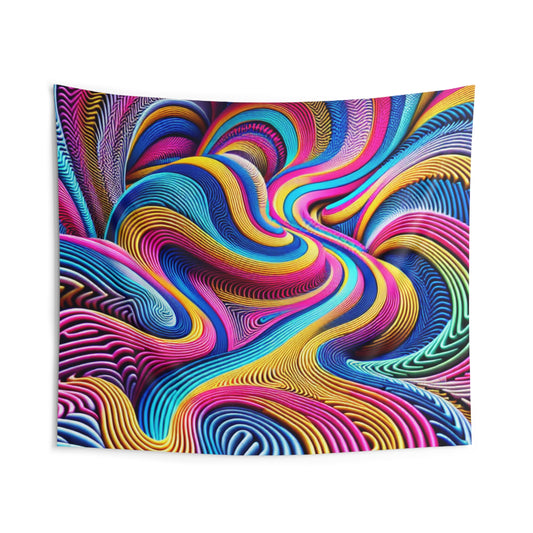 Vortex of Vibrancy Infinity Patterns Art Tapestry