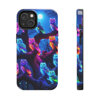"Neon Nocturne" NEON Owls Tough Phone Case