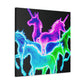 Neon Rainbow Unicorns NEON Unicorns Art Canvas