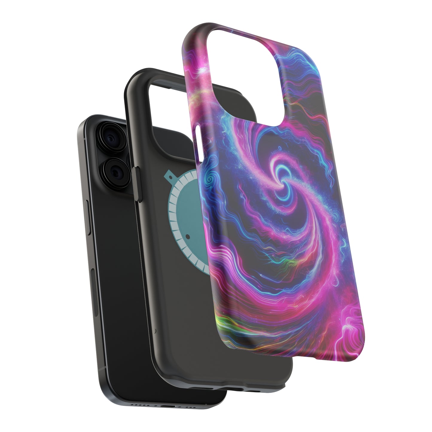 Infinite Neon Horizon Neon Trippy Infinity Patterns Premium Art Magsafe Magnet Tough IPhone 13 14 15 Pro Plus Max and Mini in Matte and Glossy Phone cases
