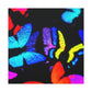 "Fantasia of Flutterbyes" Neon Butterflies  Art Canvas