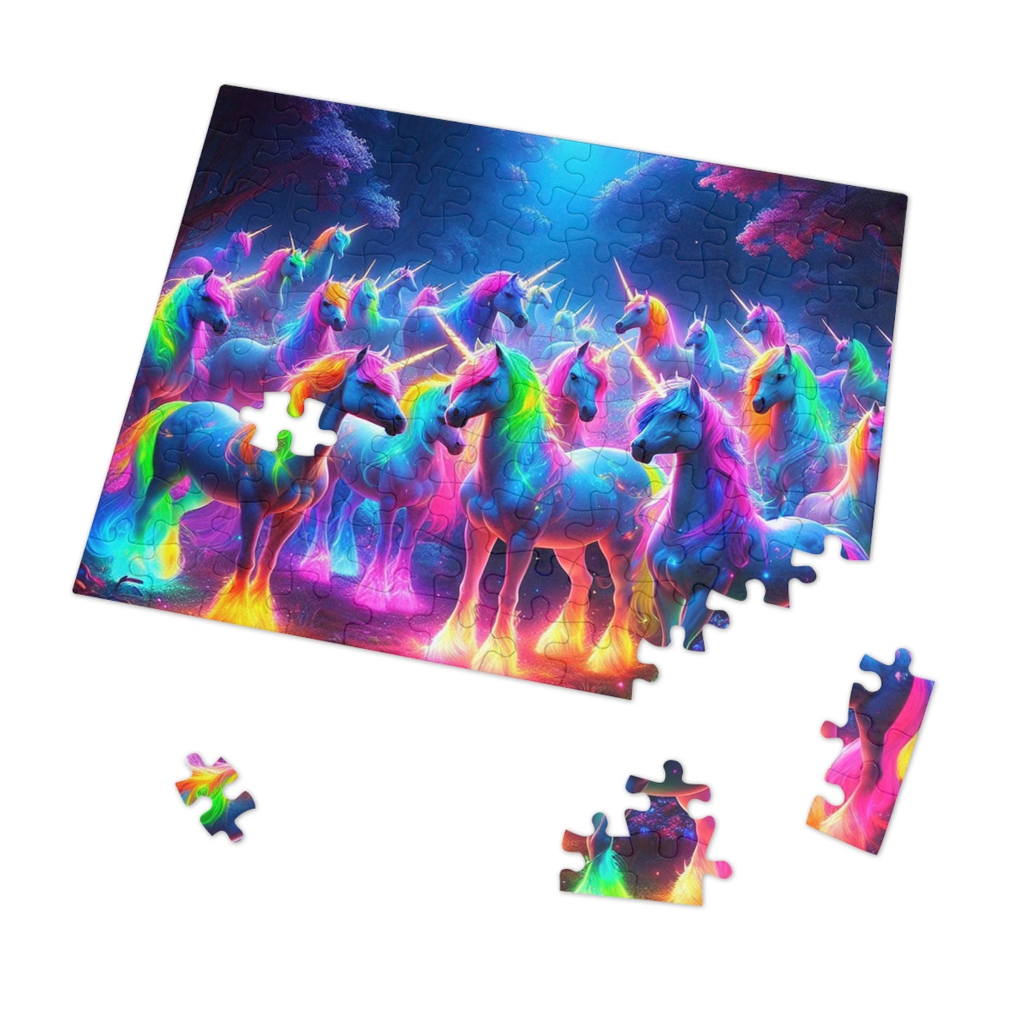 Neonu-Cluster - Neon Unicorns Puzzle 30, 110, 252, and 1000 Pieces