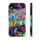 "Neon Butterfly Mural" NEON Butterflies Tough Phone Case Iphone 6 7 8 9 10 11 12 13 14 SE X XR XS Pro Max Mini Plus