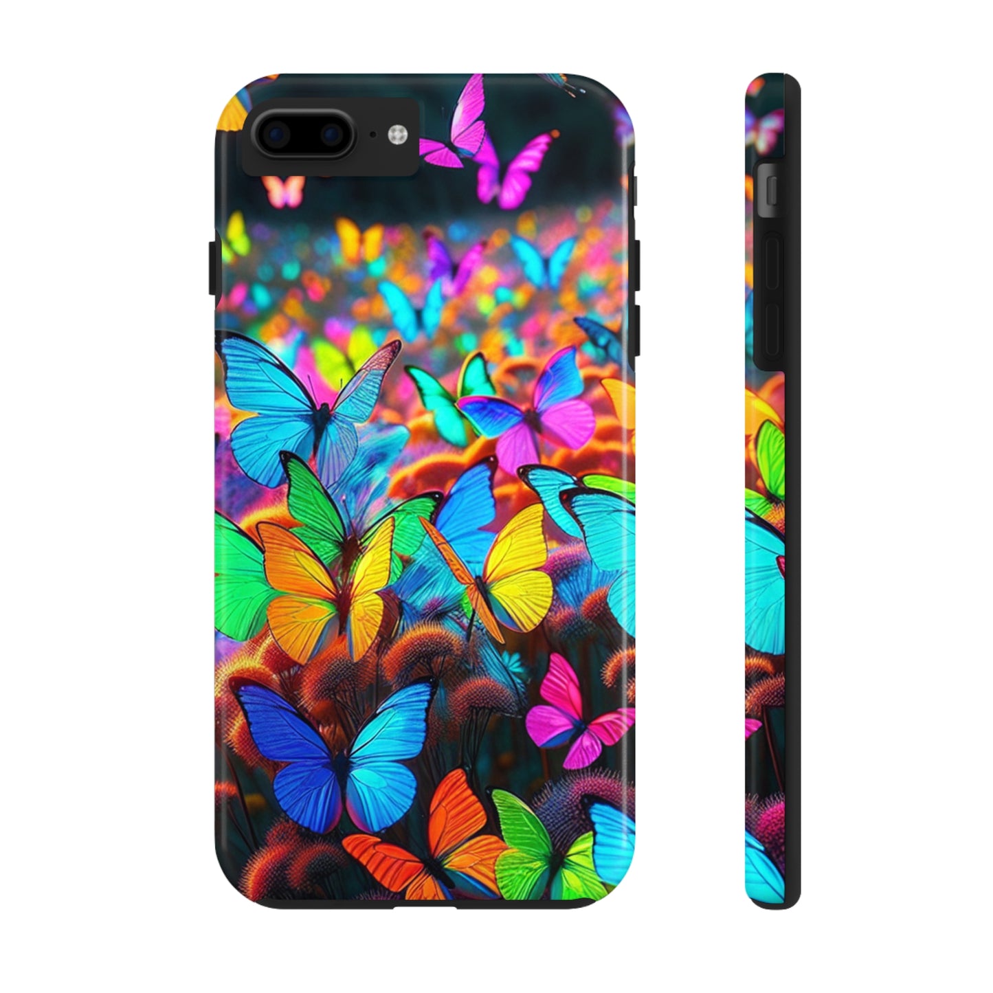 "Neon Butterfly Mural" NEON Butterflies Tough Phone Case Iphone 6 7 8 9 10 11 12 13 14 SE X XR XS Pro Max Mini Plus