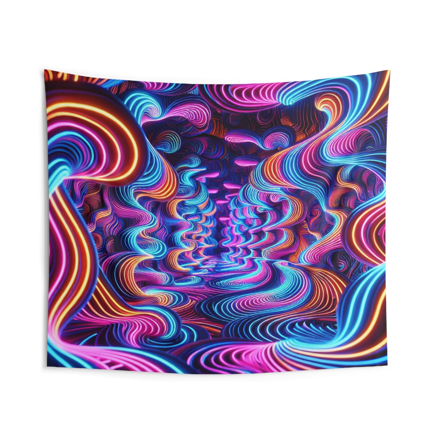 Techno Rainbowscape Infinity Patterns Art Tapestry