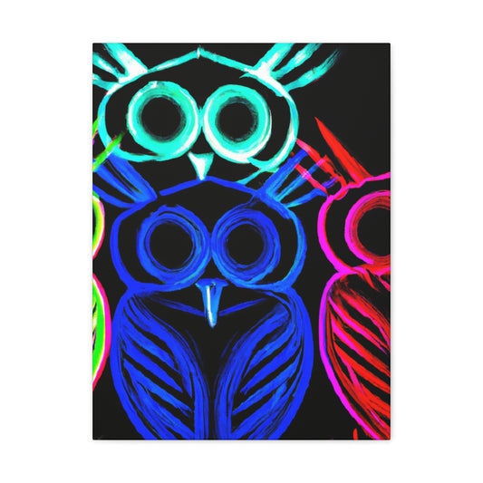 Neon Night Owls. NEON Owls Art Canvas