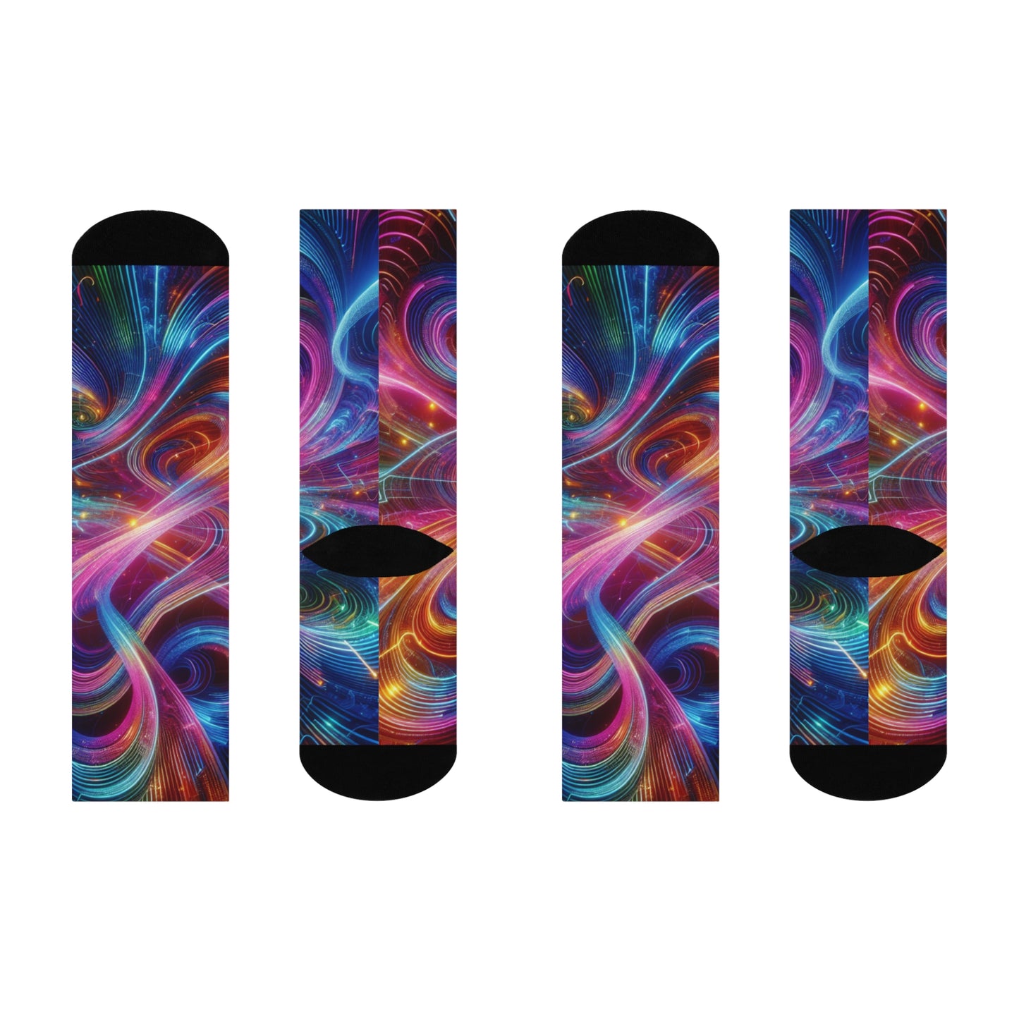 Interdimensional Prismatic Illuminance. Trippy Cushioned Crew Socks
