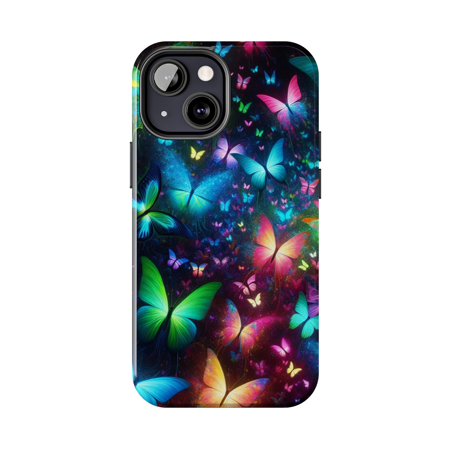 Neon Rainbow Flutterings NEON Butterflies Tough Phone Case