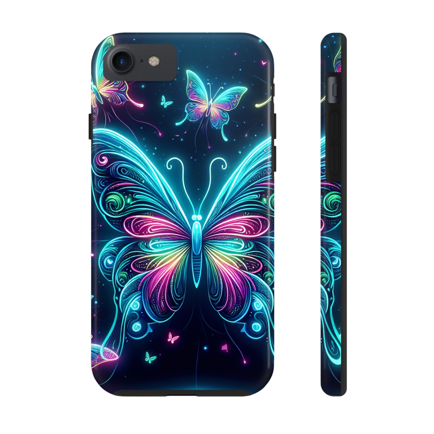 "Neon Butterfly Glo-Rama" NEON Butterflies Tough Phone Case Iphone 6 7 8 9 10 11 12 13 14 SE X XR XS Pro Max Mini Plus