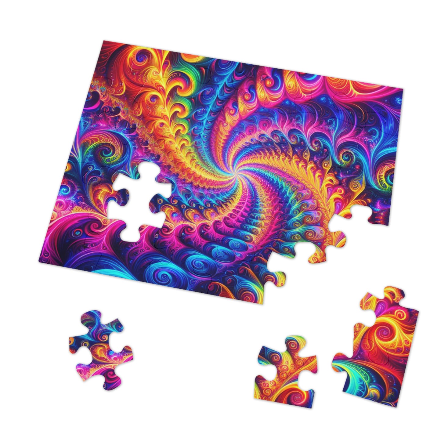 VibrantInfinityNeon. - Neon Trippy Infinity Patterns Puzzle 30, 110, 252, and 1000 Pieces