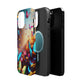 "Neon Butterfly Blooms" Neon Butterflies Premium Art Magsafe Magnet Tough IPhone 13 14 15 Pro Plus Max and Mini in Matte and Glossy Phone cases