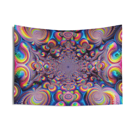 'Cosmic Kaleidoscope'. Infinity Patterns Art Tapestry