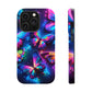 "Neon Butterfly Muster" Neon Butterflies Premium Art Magsafe Magnet Tough IPhone 13 14 15 Pro Plus Max and Mini in Matte and Glossy Phone cases
